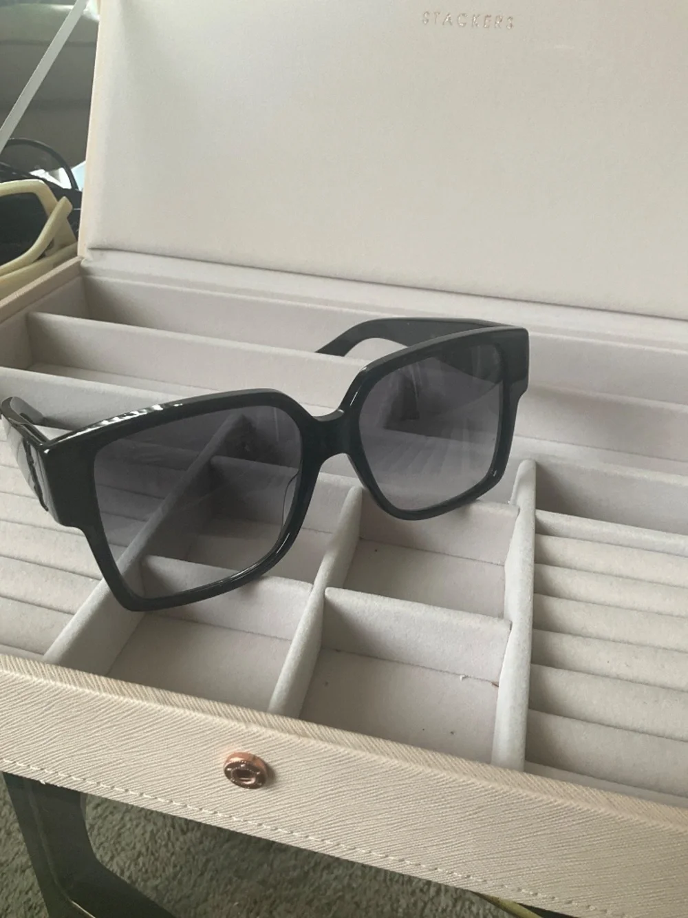 YVES SAINT LAURENT Black Acetate Square Frame Sunglasses SLM9